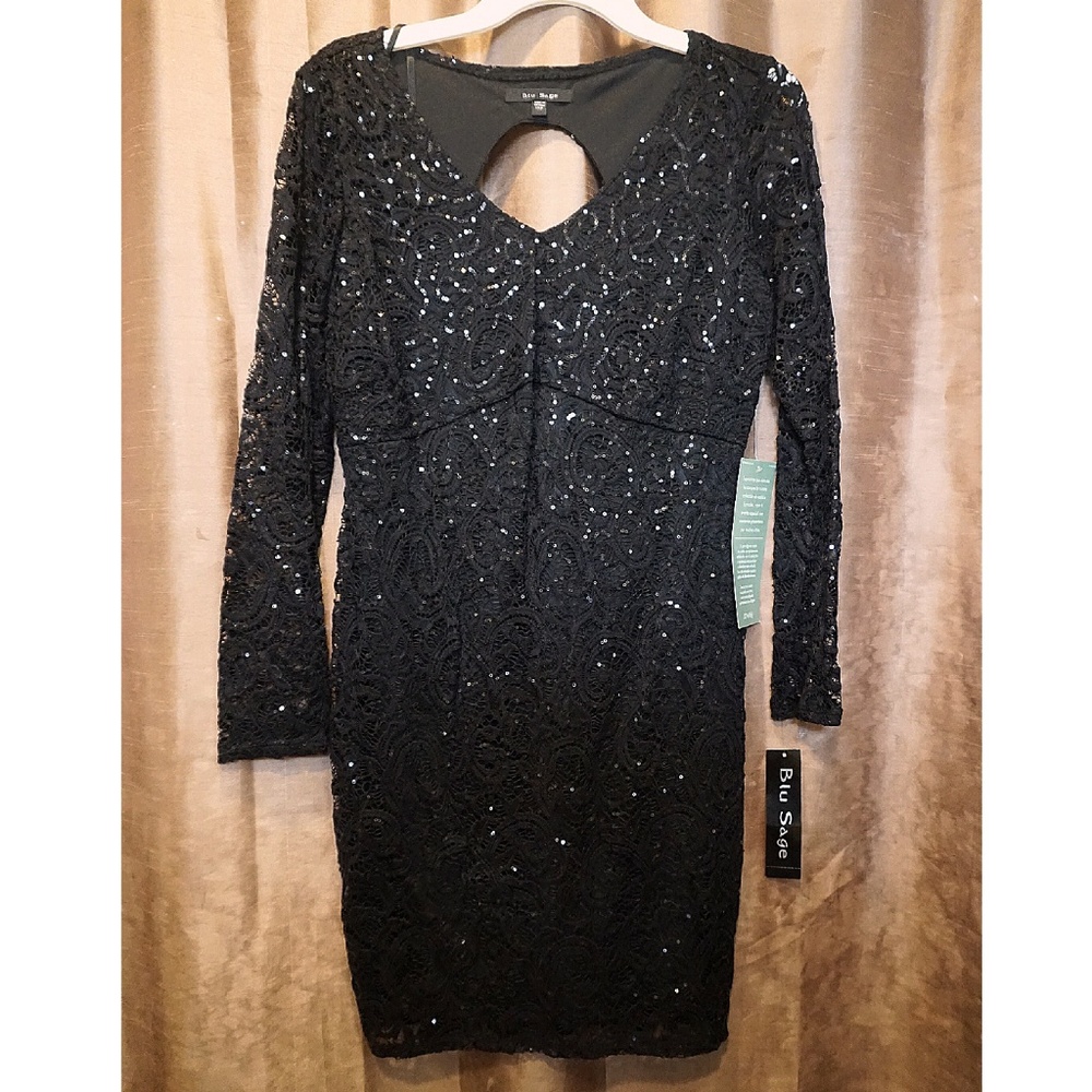 Long Sleeve Sequin Dress